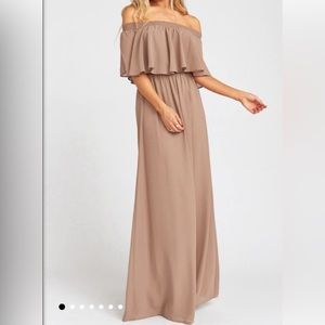 Show Me Your MuMu Hacienda Maxi Dress M Dune Chiffon